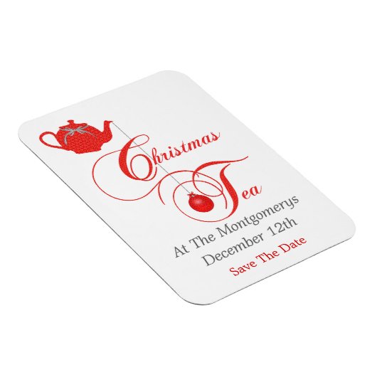 Kerstmis thee feest, bewaar de datum magneet (Rechterzijde)