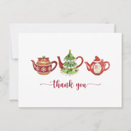 Kerstmis theepotten, Feest Bedankkaart