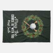 Kerstmis-thema golf voor golfer theedoek (Horizontaal)