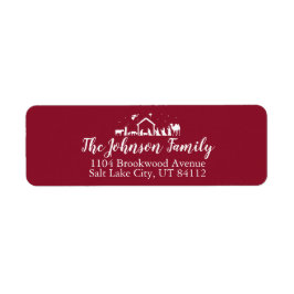 kerstmis thema retour adres label