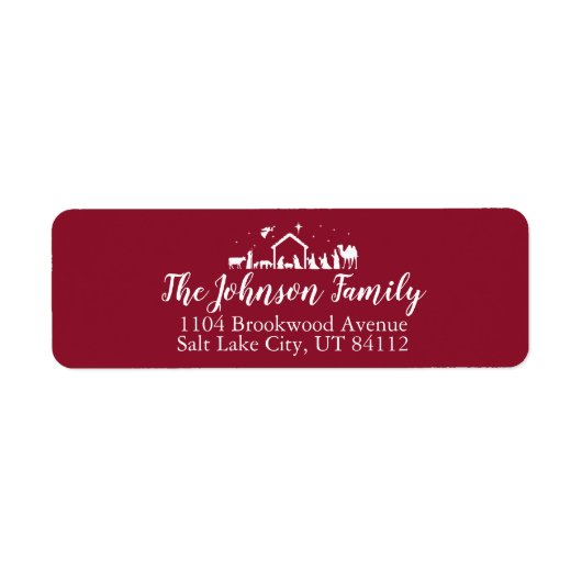 kerstmis thema retour adres label (Voorkant)