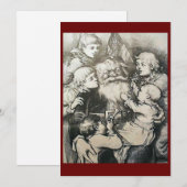 Kerstmis Thomas Nast Harpers 1880 Feestdagenkaart (Voorkant / Achterkant)