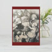 Kerstmis Thomas Nast Harpers 1880 Feestdagenkaart (Staand voorkant)