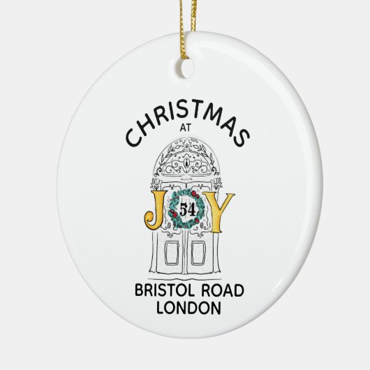 Kerstmis thuis 1 kerst in nieuw huis keramisch ornament (Links)