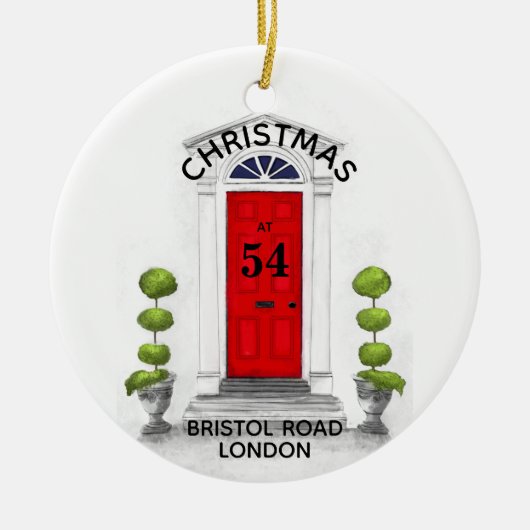 Kerstmis thuis 1 kerst in nieuw huis keramisch ornament (Voorkant)