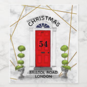 Kerstmis thuis 1 kerst in nieuw huis wijn etiket (Enkel label)