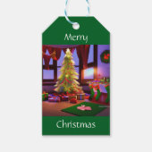 Kerstmis thuis cadeaulabel (Voorkant)