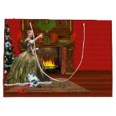 Kerstmis, thuis, feestdag large cadeautasje (Achterkant)