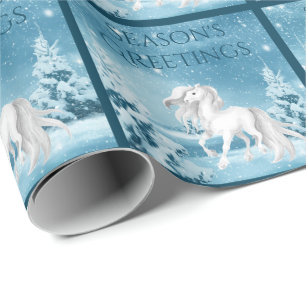 Kerstmis tijdens de wintervakantie van White Horse Cadeaupapier