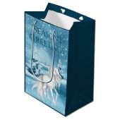 Kerstmis tijdens de wintervakantie van White Horse Medium Cadeauzakje (Voorkant Gekanteld)