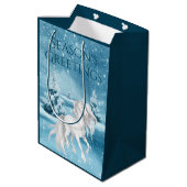 Kerstmis tijdens de wintervakantie van White Horse Medium Cadeauzakje (Achterkant Gekanteld)