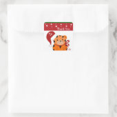 Kerstmis Tijger Bedankt Vierkante Sticker (Tas)