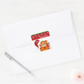 Kerstmis Tijger Bedankt Vierkante Sticker (Envelop)