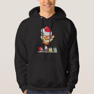 Kerstmis Tijger Gezicht Boom Sneeuw Pyjama Kerstmi Hoodie