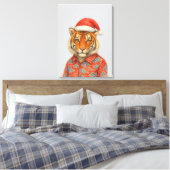 Kerstmis Tijger indie Canvas Afdruk (Insitu (Slaapkamer))