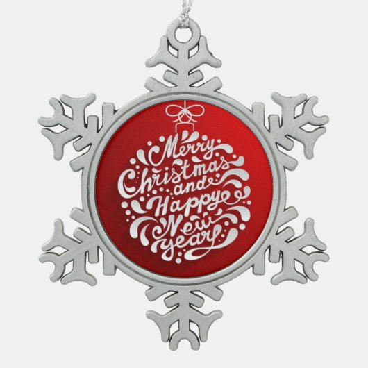 Kerstmis Tin Kerstbal Ornamente Sneeuwvlok Ornament (Voorkant)