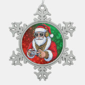 Kerstmis Tin Sneeuwvlok Ornament (Voorkant)