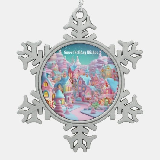 Kerstmis Tin Sneeuwvlok Ornament (Voorkant)