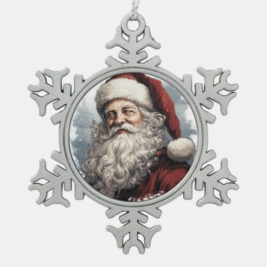 Kerstmis Tin Sneeuwvlok Ornament (Voorkant)