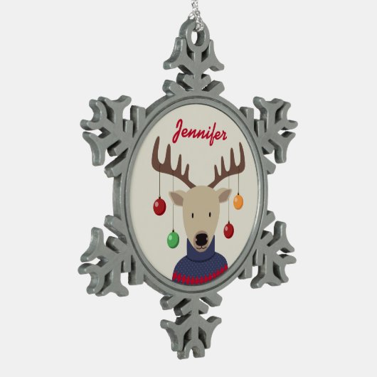 Kerstmis Tin Sneeuwvlok Ornament (Links)