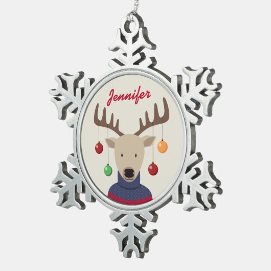 Kerstmis Tin Sneeuwvlok Ornament (Rechts)