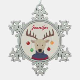 Kerstmis Tin Sneeuwvlok Ornament