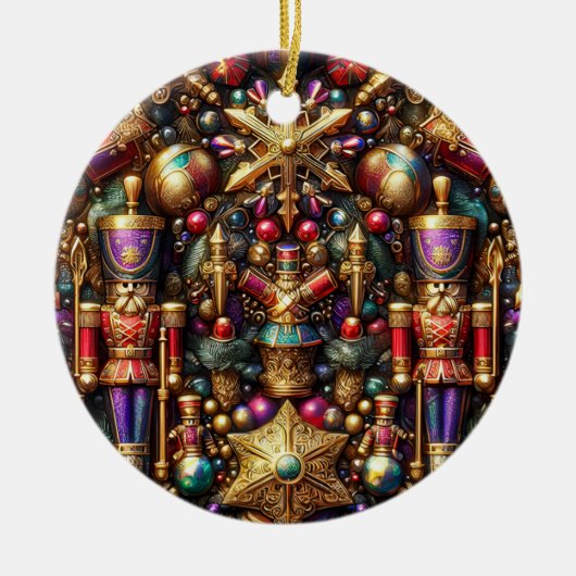 KERSTMIS ~ Tin Soldiers 19e eeuw ~ Keramisch Ornament (Voorkant)