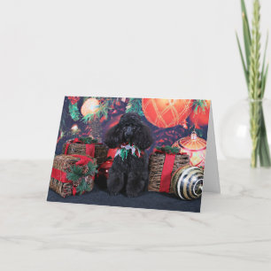 Kerstmis - Toby - Poodle Feestdagen Kaart