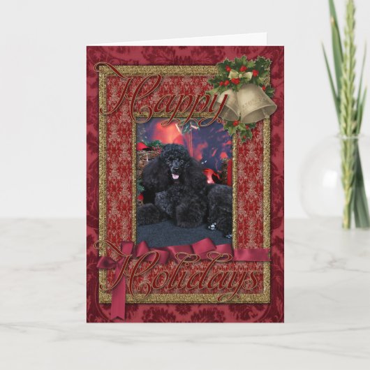 Kerstmis - Toby - Poodle Feestdagen Kaart (Voorkant)