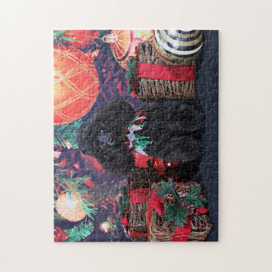 Kerstmis - Toby - Poodle Legpuzzel (Verticaal)