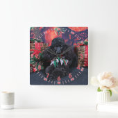 Kerstmis - Toby - Poodle Vierkante Klok (Huis)