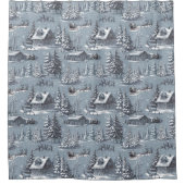 Kerstmis Toile Douchegordijn (Voorkant)
