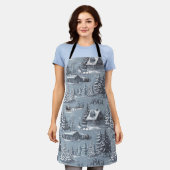 Kerstmis Toile Schort (Gedragen)