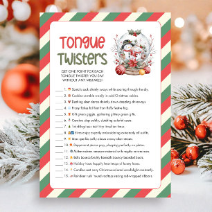 Kerstmis Tongtwister Spel Feestdagenkaart