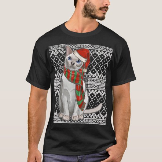 Kerstmis Tonkinese Pet met kerstkerstkerstkerstker T-shirt (Voorkant)