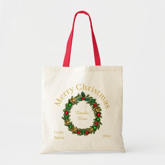 Kerstmis tot cadeauverpakking katoenkever tote bag (Voorkant)