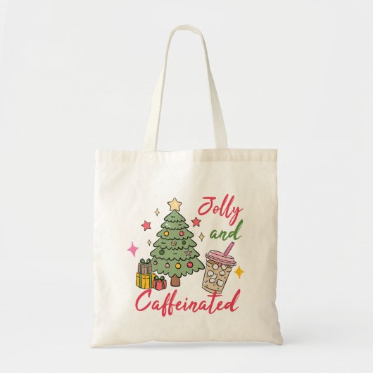 Kerstmis Tote Tas met Festieve Koffie (Voorkant)