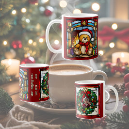 Kerstmis Toy Beer Nep Gebrandschilderd Glas Koffiemok