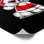 Kerstmis Toy Poodle Grappige Kerstman Hond Schatti Poster (Hoek)