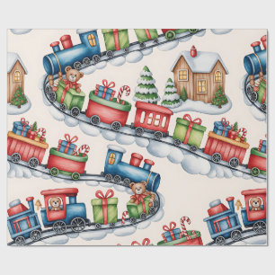 Kerstmis Toyland & Treinen Inpakpapier voor Kinder