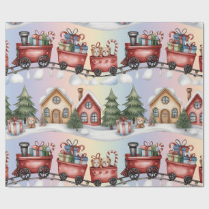 Kerstmis Toyland & Treinen Inpakpapier voor Kinder