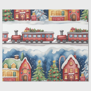 Kerstmis Toyland & Treinen Inpakpapier voor Kinder