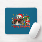 Kerstmis Tractor Met Sinterklaas Sneeuwman Muismat (Met muis)