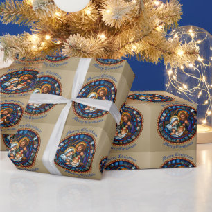 Kerstmis Traditionele Geboorte Scène Cadeaupapier