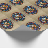 Kerstmis Traditionele Geboorte Scène Cadeaupapier (Hoek)