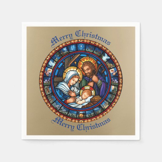 Kerstmis Traditionele Geboorte Scène Servet (Voorkant)