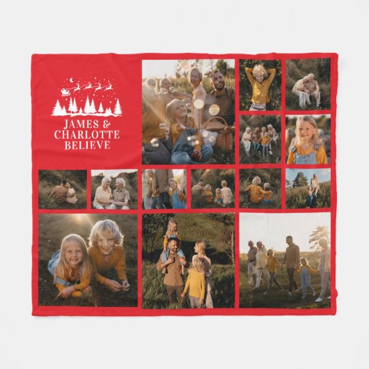 Kerstmis traditionele geloven fotocollage fleece deken (Voorkant (Horizontaal))