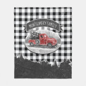 Kerstmis  Trauck Black White Buffalo Pset Fleece Deken (Voorkant)