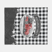 Kerstmis  Trauck Black White Buffalo Pset Fleece Deken (Voorkant (Horizontaal))