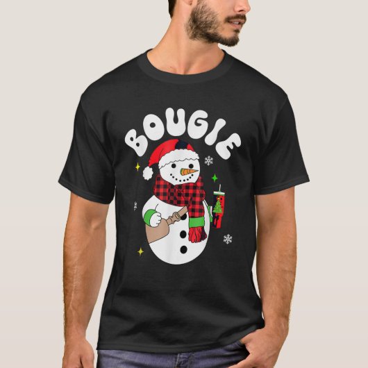 Kerstmis Trendy Grappig Bijpassend Team Sneeuwman  T-shirt (Voorkant)